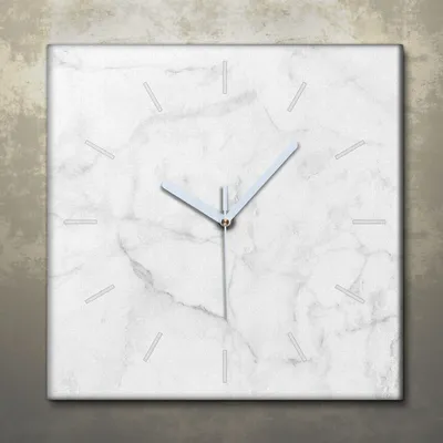 Produktbild von Wohnzimmer Leinwand Uhr Geräuschlos Küche 30x30 Weißer, Marmor, Struktur, Textur, weiße Zeiger