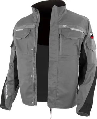 Produktbild von Qualitex Arbeitsjacke - Leichte Workwear Bundjacke - Atmungsaktiv & Robust - Ungefüttert - in Farbe: grau/schwarz - Herren: XL - Damen: 48