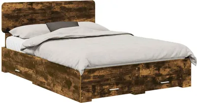 Zdjęcie produktu dla Ramka łóżka Dąb wędzony 140 x 190 cm Materiał drewnopochodny