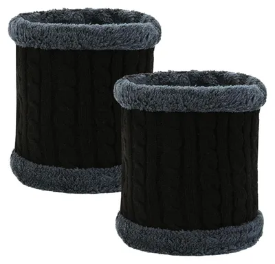 Produktbild von Schal Herren Winter 2 Stück Schlauchschal Nackenwärmer Winddicht Fleece Schwarz