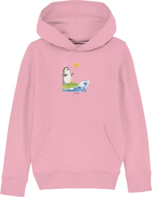 Produktbild von Mr. & Mrs. Panda Kinderpulli Pinguin Surfer 9-11 Jahre (134/146) - Baumwolle Pink - Geschenk, Urlaub, Hawaii, Kinderpullover, Sweater, Hoodie, Portugal, Motiviert, Pullover