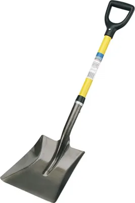 Produktbild von Quadratischer Mond Bau Schaufel mit Fiberglasstiel Gelb - Draper 57567 BSFG Schaufel