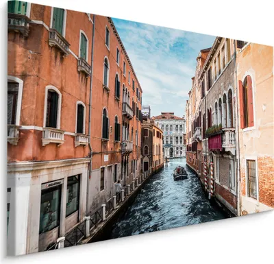 Produktbild von Fabelhafte Canvas LEINWAND BILDER 120x80 cm XXL Kunstdruck Venedig Gondel Kanal Gasse