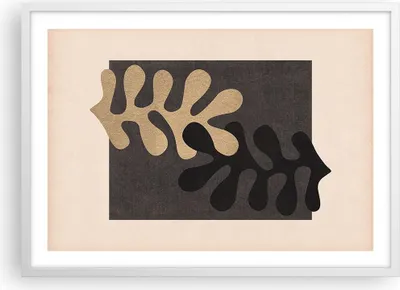 Produktbild von Gerahmtes Poster - Weißer Rahmen - Blätter Form Figur - 70x50 cm - Wand Bild - Wanddeko - Wandbilder - Kunstposter - Wandposter - Bilderrahmen - Bilder - Kunstdruck - Wanddekoration - P2WAA70x50-5131
