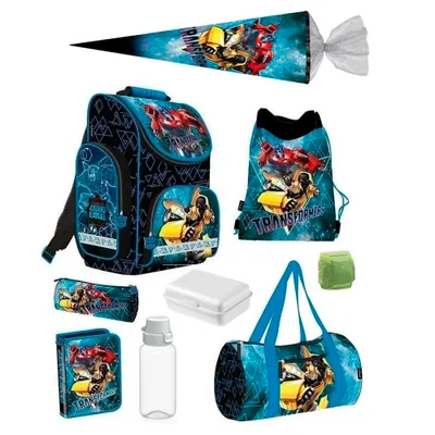 Produktbild von Transformers Schulranzen Set komplett 9-teilig mit Schultüte, Federmappe und Sporttasche · ergonomischer Tornister · Schultasche 1. bis 4. Klasse