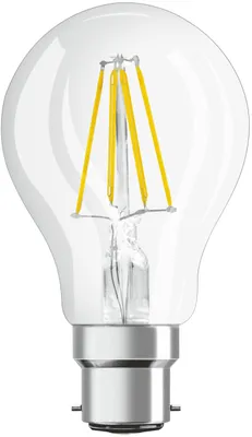 Produktbild von Osram B22 A60 7.5W LED-Lampe, Birnenform, Sockel B22, 7,5 Watt, Warmweiß, 2700 K, dimmbar