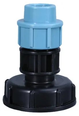 Immagine prodotto di INF Adattatore serbatoio IBC 2-Pack, adattatore PE con collegamento rapido e filetto maschio 4 fen (uscita DN20) - Nero/Blu
