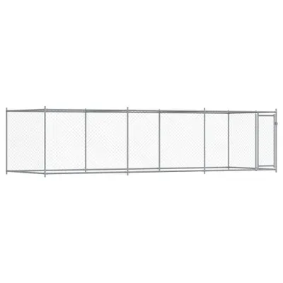 Zdjęcie produktu dla vidaXL Buda dla psa z drzwiczkami Szara 6x2x1,5 m Stal ocynkowana