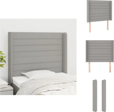 Produktbild von vidaXL Kopfteil mit Ohren Hellgrau 83x16x118/128 cm Stoff -  Kopf- & Fußenden
