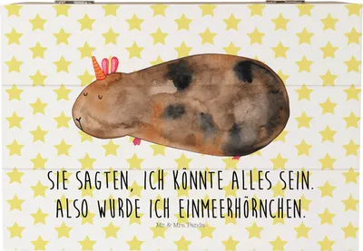 Produktbild von Mr. & Mrs. Panda Box Einhorn Meerschweinchen 22 x 15 cm - Weiß - Geschenk, Meerschwein, Einhörner, Kiste, Meerhörnchen, Unicorn, Geschenkbox, fotobox, Schatzkiste