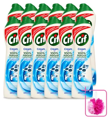 Produktbild von 12 x Cif Scheuermilch Bad & Küche Original - 500 ml - Sparpackung - 12 Stücke