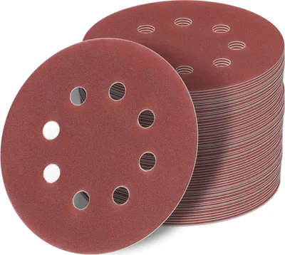 Produktbild von 20 Stück 125 mm Exzenter Schleifscheiben P400 Körnung , 8 Loch, red Film , Haft Klett Schleifpapier