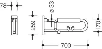 Produktbild von HEWI 801.50B501 97 SK-Griff, drehb., matt, E-Ausf.,