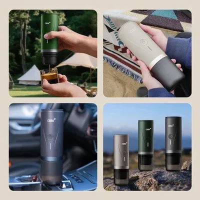 Productafbeelding van Draagbare elektrische espressomachine, zelfverwarmend in 3-4 minuten met draagbare tas