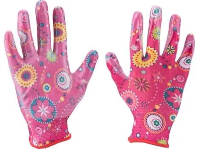 Obrázok produktu pre Extol Lady (8856669) rukavice zahradní nylonové polomáčené v nitrilu velikost 7