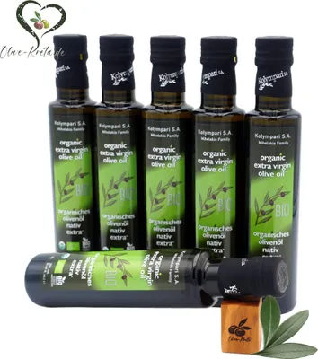 Produktbild von 6x KOLYMPARI 04502 Organisches Olivenöl nativ extra 250ml Flasche der Familie Mihelakis von Kreta