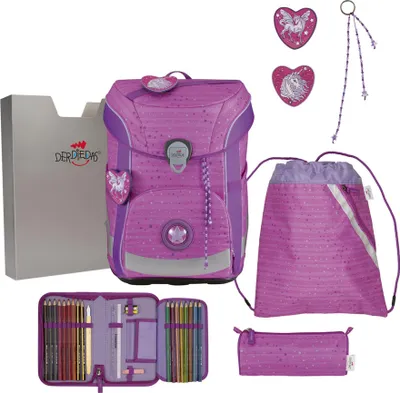 Produktbild von DerDieDas Schulranzen ErgoFlex Easy Set 6-teilig Purple Unicorn pink