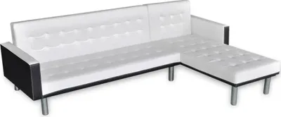 Produktbild von vidaXL Schlafsofa L-Form Kunstleder Weiß