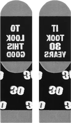 Lustige schwarze Baumwoll-Crew-Socken für Männer - perfekte Geburtstagsgeschenke für 40., 50. und 60. Geburtstage