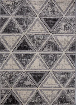 Produktbild von Teppich Wohnzimmer Schlafzimmer Flur Teppich Geometrisches Muster in Grau, Maße:80x150 cm