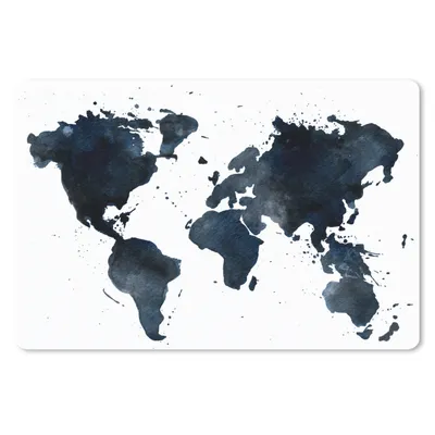 Produktbild von MuchoWow® Mauspad Mousepad Weltkarte - Abstrakt - Blau 27x18 cm - Mousepads - Maus Mat - Pad - Mausunterlage - Büroartikel - Desk Matten