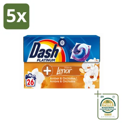 Produktbild von 5 x  Dash 4in1 Pods Amber & Orchidee Wasmittel - Vorratspackung - 5 Stücke
