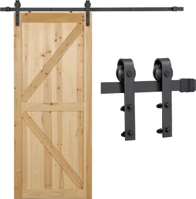 Produktbild von Yaheetech 200cm Schiebetürsystem Set Schiebetürbeschlag Zubehörteil für Holztüren inklusive Laufschiene