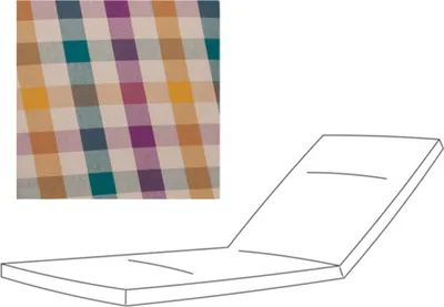 Produktbild von elGiga | Kettler Dessin 807 Polsterauflage - bunt kariert - Liegenauflage 200 x 65 x 4 cm