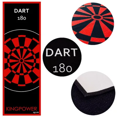 Produktbild von Dart Darts Teppich Dartteppich Dartmatte Steeldart Kingpower-273 x 80 cm, Rot, Dartpfeile, Dartboard, Zubehör, mit Abwurflinie, Dartscheibe, Schutz, Gummi