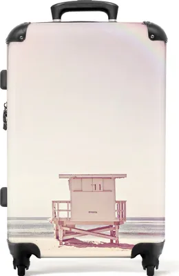 Produktbild von NoBoringSuitcases.com® Großer Koffer - Strand - Hütte - Sonne - Meer - Sommer - Kombinationsschloss TSA - Hartschalen Trolley 4 Rollen - 72 liter - Reisekoffer - 66 cmKoffer Mittelgroß 67x43x25 cm, 72L,