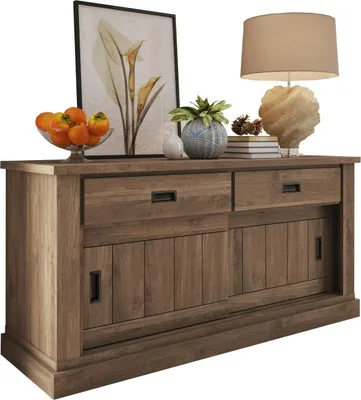 Immagine prodotto di Lupara - Credenza, 138x50x95h cm Marrone Noce, 2 Ripiani
