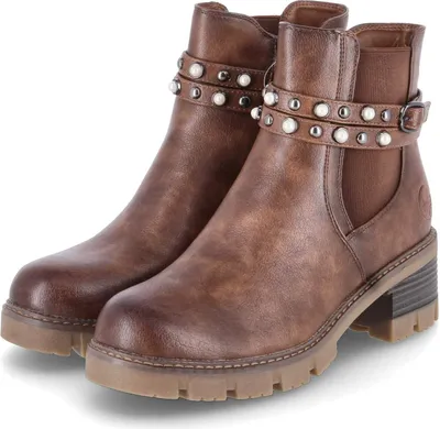 Produktbild von Rieker Damen Chelsea Boots Stiefeletten Braun Reißverschluss  Größe: 38