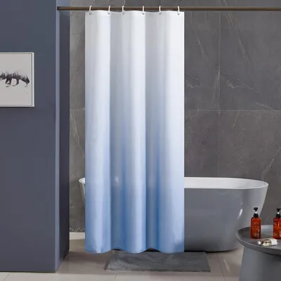 Immagine prodotto di Tenda da doccia antimuffa 100x200cm tessuto bianco azzurro idrorepellente lavabile