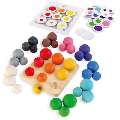 Zdjęcie produktu dla Drewniana zabawka Montessori "Kolorowe kulki"