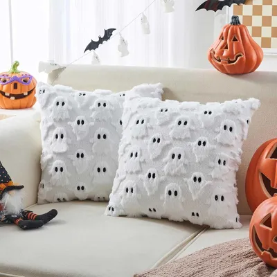 Zdjęcie produktu dla Zestaw 2 poduszek dekoracyjnych na Halloween z motywem dyni i ducha