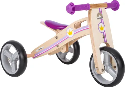 Produktbild von BIKESTAR Mini Kinder Laufrad mit zwei und drei Rädern ab 1 – 1,5 Jahre | 2 in 1 Lauflernrad Holz | Lila