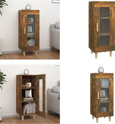 Zdjęcie produktu dla vidaXL Kredens dąb wędzony 34,5x34x90 cm materiał drewnopochodny - Kredens - Kredensy - Szafka - Szafka do przechowywania
