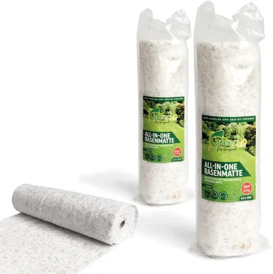 Image de Tapis de graines de gazon Greenyp® All-In-One I 0,5 x 20m pour 10m² I Tapis de gazon biodégradable avec graines de gazon intégrées, tapis de graines de gazon, gazon en rouleau