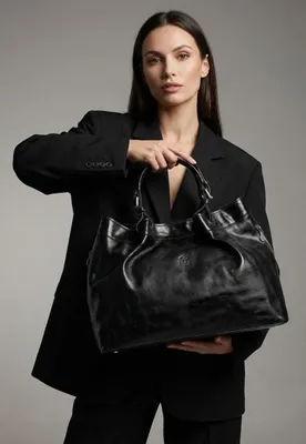 Produktbild von Tragetasche Handtasche aus Leder - Die Ikone Schwarz -
