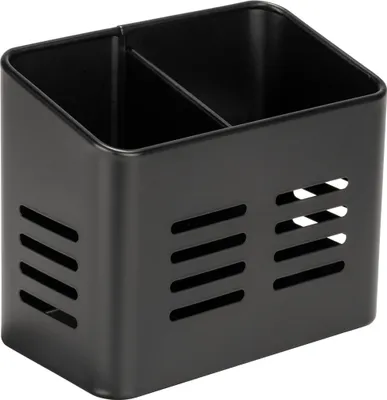 Image de WENKO Panier à couverts Baco Noir Porte-couverts Couverts Fourchette universelle