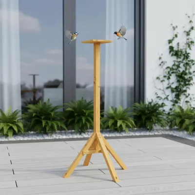 Image de Supports Mangeoire pour oiseaux Supports pour mangeoires à oiseaux en bois Mangeoire pour oiseaux