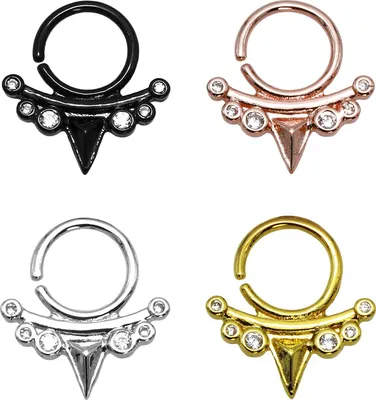 Produktbild von Karisma Titan G23 Septum Ring Nasenring Nasenpiercing- 1,2x8mm hfs-79 - Gold