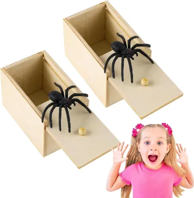 Productafbeelding van Spin Speelgoed - Fopkistje Verrassing - Feestelijke Grappen - Realistische Sprong - 2 Stuks - Houtkleur