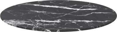Produktbild von vidaXL Tischplatte Schwarz Ø60x0,8 cm Hartglas in Marmoroptik