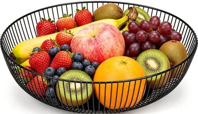 Image de Bol à fruits en métal, dimensions 28 x 8 cm, design ouvert