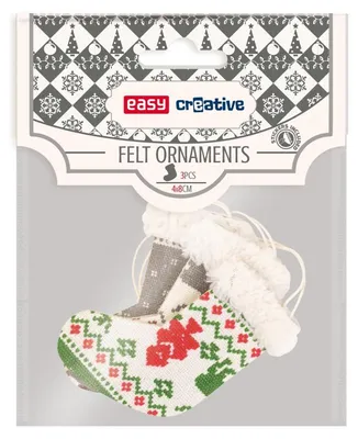 Produktbild von Easy Filzdekorationen Sterne, 3 Stück, Bastelanhänger für Weihnachtsbaum, Geschenke und DIY-Dekorationen