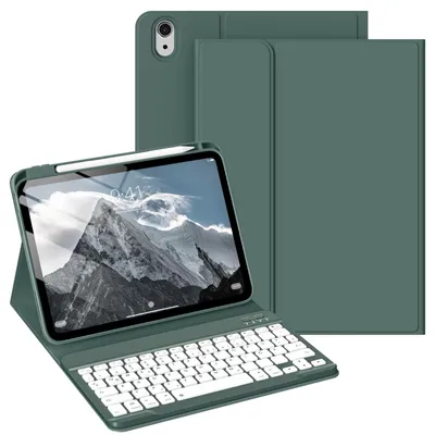 Image de Coque avec clavier pour iPad A16, 11 pouces, 10ème génération, 2025, 2022, 11 pouces. Compatibilité parfaite. Couleur : vert