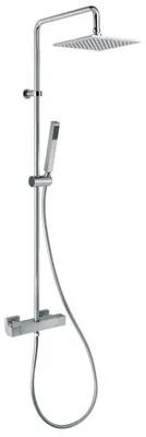 Produktbild von House Duschsystem mit Thermostat-Brausebatterie und Kopfbrause eckig, Aufputz