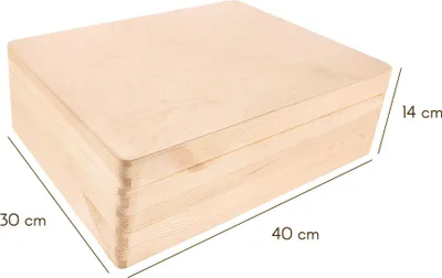 Produktbild von Creative Deco XL Große Holzkiste mit Deckel - 40x30x14 cm (+/-1cm) - Erinnerungsbox Baby
