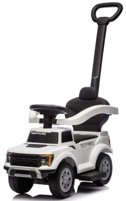 Obrázek produktu pro Dětský odrážedlo 3 v 1 s úložným prostorem a opěrkou nohou k 1. narozeninám – Ford Raptor, bílá, Sun Baby